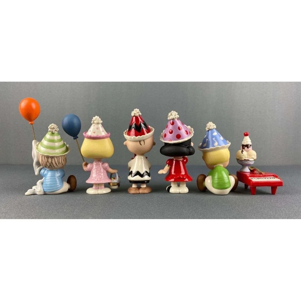 Lenox Peanuts Birthday Party 6 Piece Set Snoopy Linus Lucy Charlie Brown COA